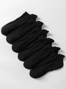 6pairs Women's Solid Color Simple And Breathable Anti-odor Short Socks