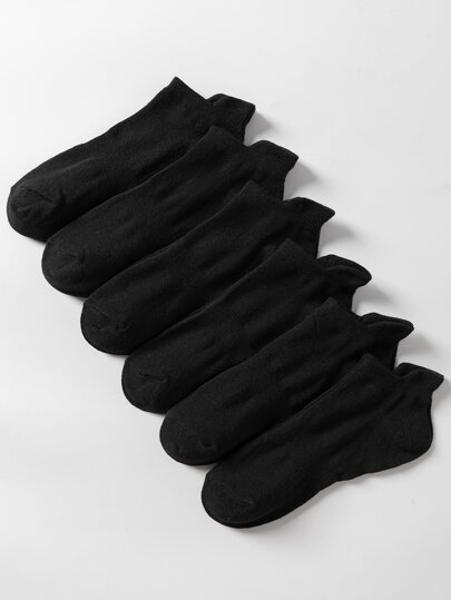 6pairs Women's Solid Color Simple And Breathable Anti-odor Short Socks