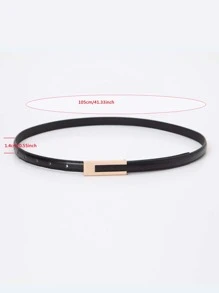 Elegant 1pc Women's Black Vintage Skinny Belt For Dress, Shirt, Suit & Daily Wear Summer, School Fall, Autumn, Halloween - Black - View 3