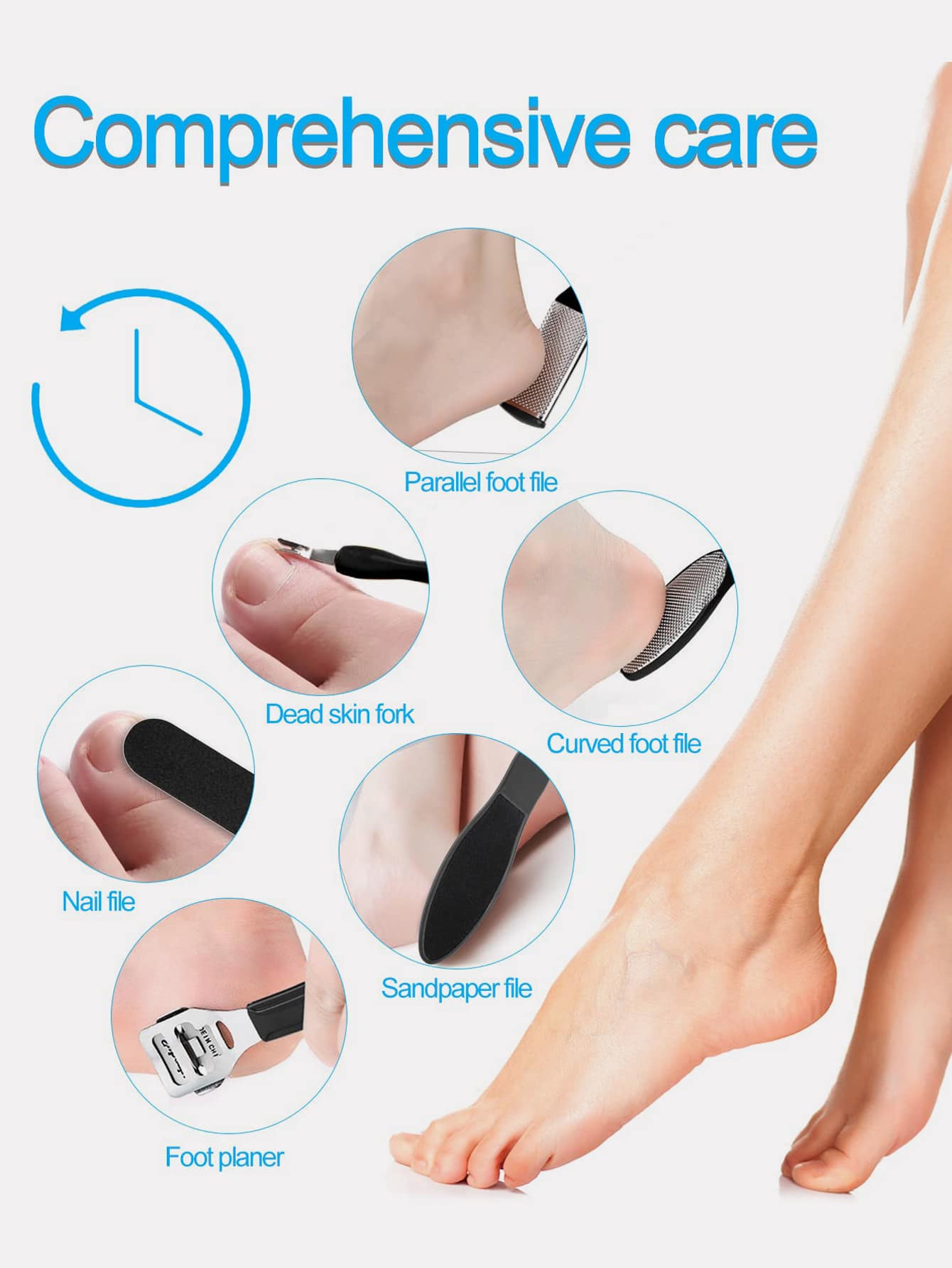 طقم باديكير أسود 7 قطع لإزالة مسامير القدم والعناي...