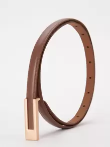 1 件女士复古百搭细皮带，黑色，适合搭配连衣裙、衬衫、西装裤等，适合夏季、秋季、万圣节日常使用 - 棕色 - 查看 2