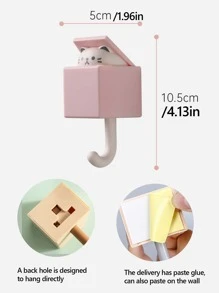 1入組貓鑰匙掛鉤，創意卡通貓掛鉤可愛寵物掛鉤適用於外套圍巾帽子牆壁裝飾最大重量建議1公斤 - 粉色 - 查看 10