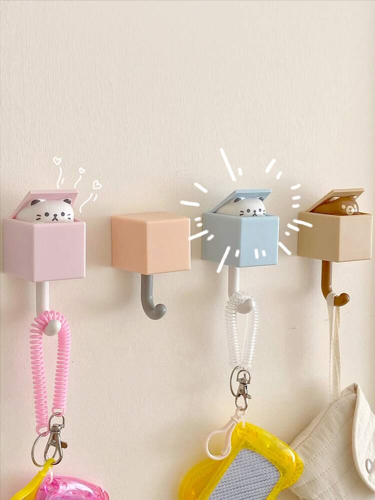 1pc Cat Key Hook, Creative Cartoon Cat Hook Cute Pet Hooks for Coat Scarf Hat Wall Decor Maximum Weight Recommendation 1kg