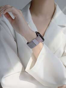 1套手錶金屬網纖薄腰帶 和 1入組屏幕保護膜鋼化膜集成兼容 Apple Watch 保護套 40 毫米 41 毫米 44 毫米 45 毫米，兼容 Apple Watch 系列 Se/8/7/6/5/4 手錶配件 - 彩色 - 查看 3