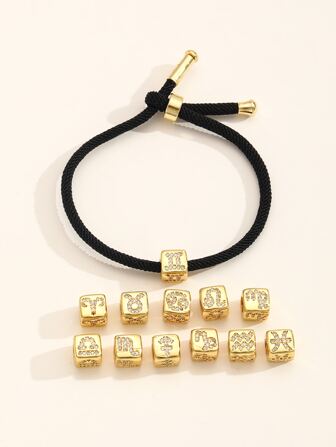 1入組簡約風創意時尚12星座編織手掌繩索適合女士約會裝飾用品