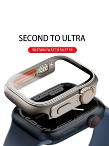 1套手錶金屬網纖薄腰帶 和 1入組屏幕保護膜鋼化膜集成兼容 Apple Watch 保護套 40 毫米 41 毫米 44 毫米 45 毫米，兼容 Apple Watch 系列 Se/8/7/6/5/4 手錶配件 - 彩色 - 查看 6