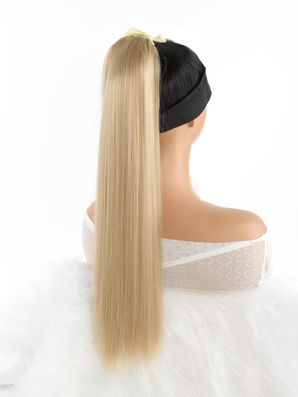 Wig ponytail female long hair long straight hair tied ponytail high