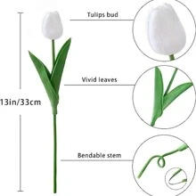 10pcs/set White Tulip Flowers - White - View 4