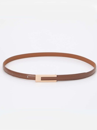 1pc Women's Retro Versatile Skinny Leather Belt, Black, Suitable For Matching Dress, Shirt, Suit Trousers, Etc. For Daily Use Summer, School Fall, Autumn, Halloween