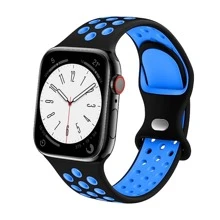 St.siabe 柔软硅胶透气运动表带替换表带兼容 Apple Watch 38mm/40mm/41mm/45mm/44mm/42mm/49mm，男女皆宜，防水兼容 Apple Watch Ultra SE 系列 10 9 8 7 6 5 4 3 2 1 - 彩色 - 查看 1