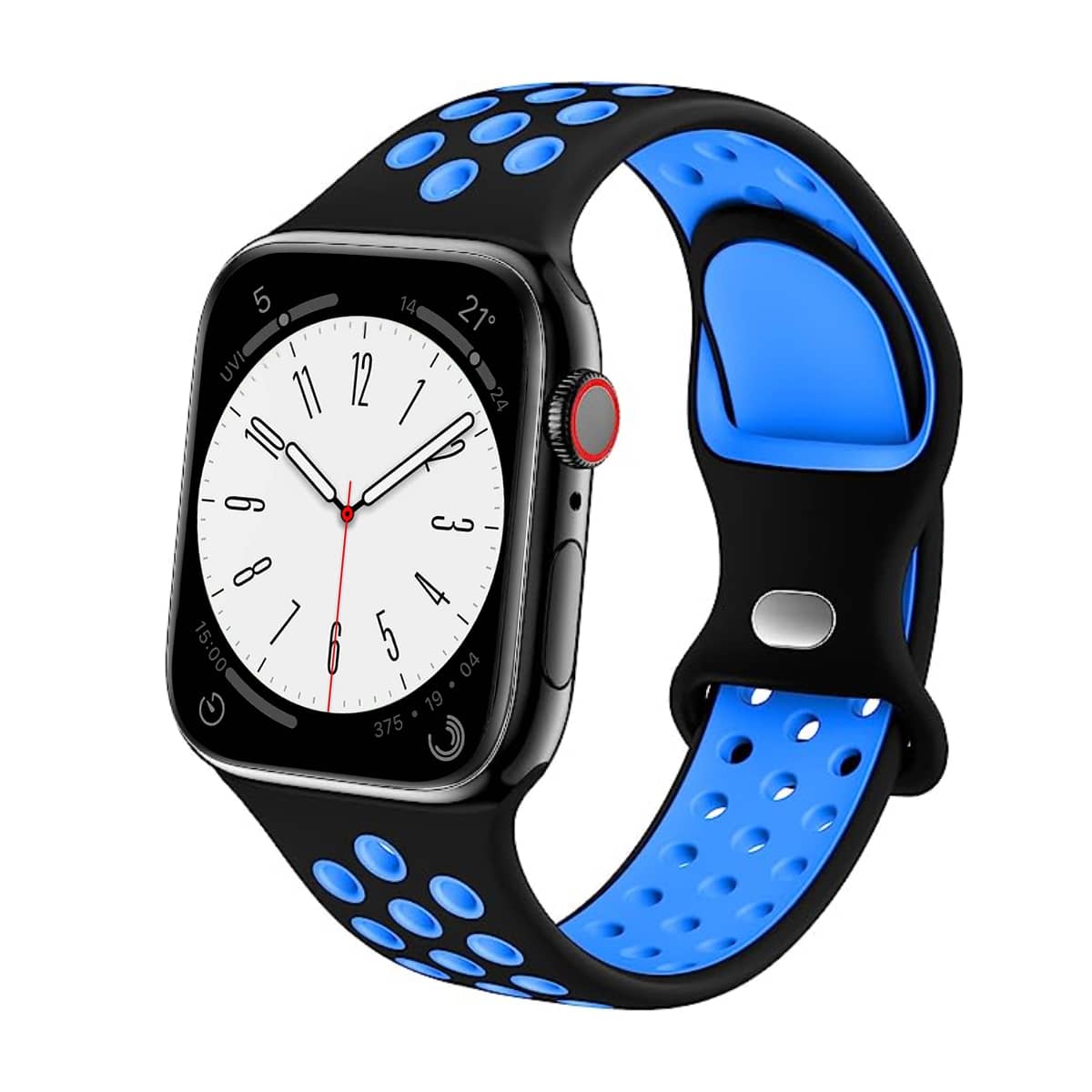 St.siabe 柔软硅胶透气运动表带替换表带兼容 Apple Watch 38mm/40mm/41mm/45mm/44mm/42mm/49mm，男女皆宜，防水兼容 Apple Watch Ultra SE 系列 10 9 8 7 6 5 4 3 2 1 - 彩色 - 查看 1
