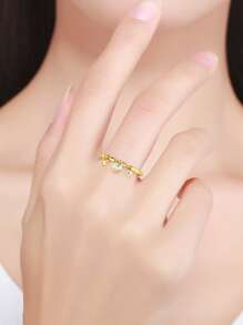 ESBERRY 1入組作為你Love優雅戒指適合女士S925純銀精細首飾類禮品 - 金色 - 查看 2