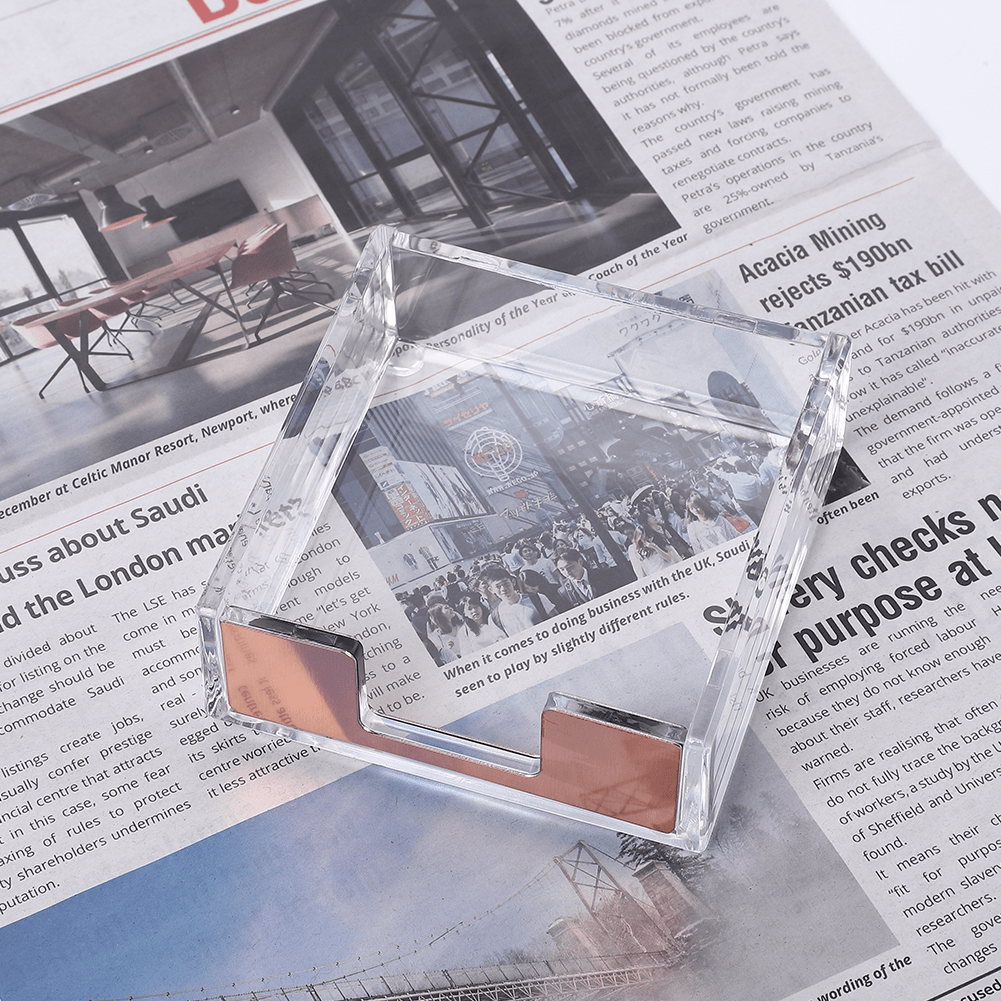 2Pcs Clear Acrylic Notepad Holder Sets, Square Note Holder for 3" x 3