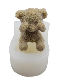 1 件套盖眼熊硅胶模具 DIY 烘焙套装液体巧克力蛋糕烘焙模具 - 白色 - 查看 5