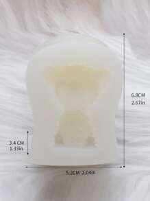 1 件套盖眼熊硅胶模具 DIY 烘焙套装液体巧克力蛋糕烘焙模具 - 白色 - 查看 4