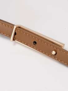 1 件女士复古百搭细皮带，黑色，适合搭配连衣裙、衬衫、西装裤等，适合夏季、秋季、万圣节日常使用 - 棕色 - 查看 4