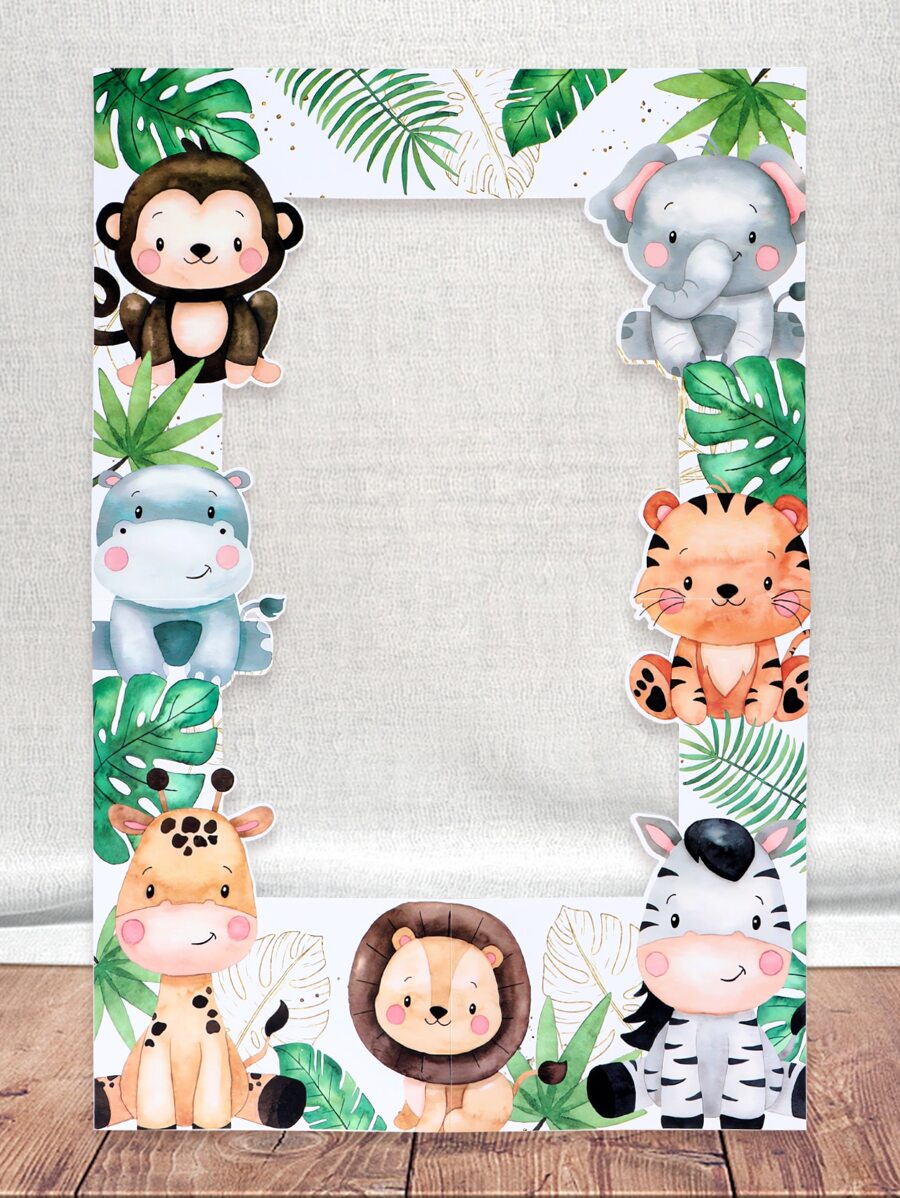 1张动物图案纸质相框背景，适合作为礼物送给亲朋好友