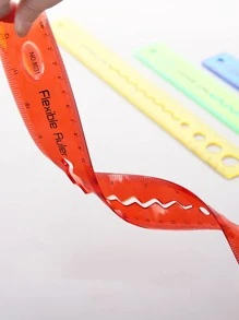 Regla Plegable De 4 Uds. De 30cm De Longitud, Regla Suave De Medición Multifuncional, Regla Recta - Multicolor - Ver 2