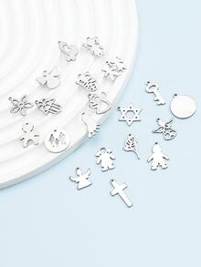 1件的20不銹鋼天使玫瑰花創意吊墜DIY手環項鍊女性日常裝飾用品配件