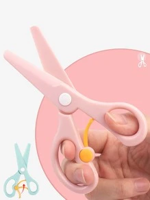 1pc Colorful Scissors, Paper Cutting Knife, ABS Material, Cutting, DIY Handicraft Scissors, Suitable For Students, Home, School, Back To School, School Supplies - Blue - View 3