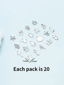 1件的20不銹鋼天使玫瑰花創意吊墜DIY手環項鍊女性日常裝飾用品配件