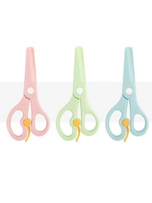 1pc Colorful Scissors, Paper Cutting Knife, ABS Material, Cutting, DIY Handicraft Scissors, Suitable For Students, Home, School, Back To School, School Supplies - Blue - View 4