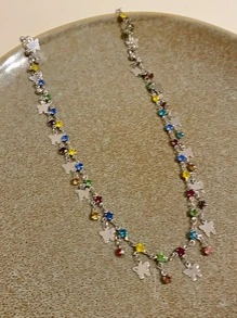 1pc Summer Fashionable Multicolor Butterfly & Chain Necklace - Multicolor - View 4