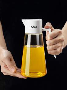 1pc Glass Oil Bottle, Modern Oil Bottle For Kitchen - White - View 1