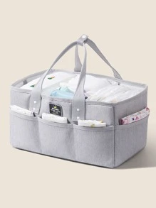 Sunveno Baby Diaper Caddy Organizer Portable Holder Bag For Changing Table & Nursery - Grey - View 2