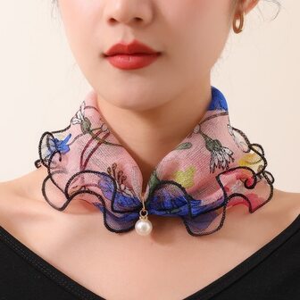 女士們珠光珠子點綴小領圍巾,別緻和優雅領圍裹