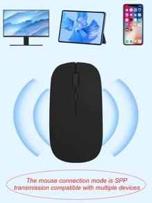 素色靜音無線鼠標 - 黑色 - 查看 5