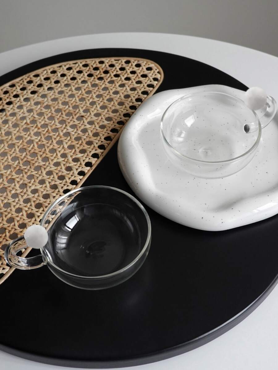 1 Miếng Kính trong suốt Cúp Với Retro Đen & Trắng Thiết kế , Phong cách tối giản - trắng - Xem 1