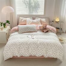 4pcs Mô hình hoa Bộ vỏ chăn Bao gồm 1 Vỏ chăn Duvet , 1 Khăn trải giường Và 2 Vỏ gối Không có Đổ đầy , Màu be Hiện đại Bộ đồ giường Đối với Phòng ngủ - Nhiều màu - Xem 5