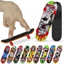 3pcs/set Plastic Finger Skateboard Toy, Creative Graffiti Pattern Tricky Toy For Kids - Multicolor - View 1