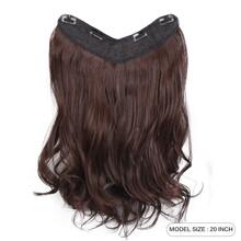 夾片中等小波浪合成纖維接髮 - Dark Brown - 查看 2