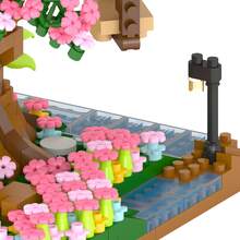 1set Plastic Construction Brick, Creative Tree House Design 3D Building Block For Kids - Pink - View 5