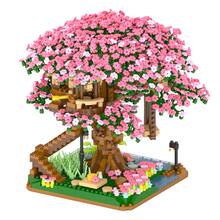 1set Plastic Construction Brick, Creative Tree House Design 3D Building Block For Kids - Pink - View 8