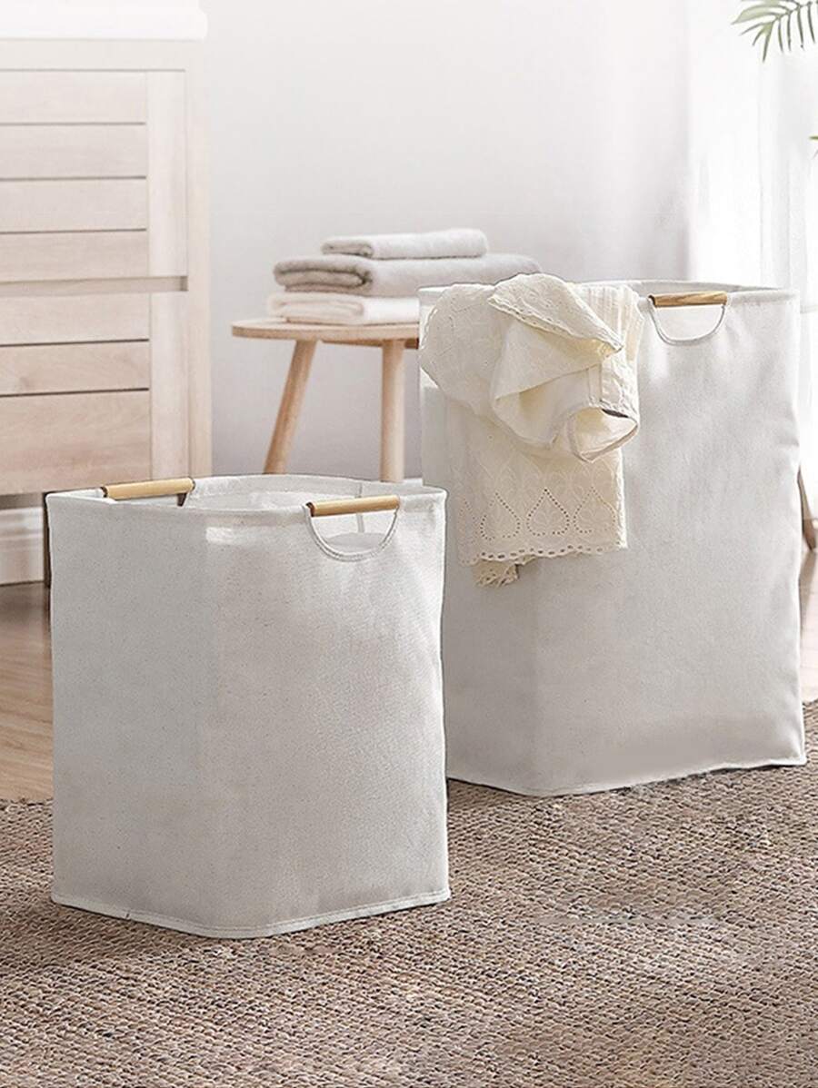 cái giỏ đựng quần áo bẩn có thể gập lại di động vải nhà giỏ đựng quần áo bẩn phòng ngủ phòng tắm giặt giỏ đựng đồ giặt giỏ - trắng - Xem 1