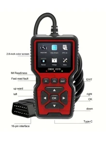 OBD2 Scanner Live Data Professional Mechanic OBDII Diagnostic Code Reader Tool For Check Engine Light - Red - View 5