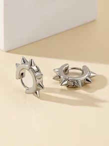 1pair Cool & Punk Style Spike Shaped Zinc Alloy Stud Earrings