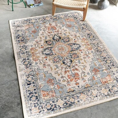 1入組復古客廳/臥室裝飾地毯