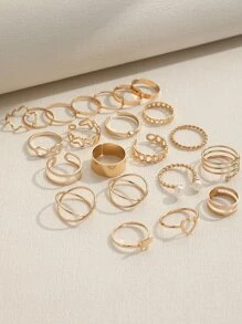 22 cái/bộ Đồ trang trí Ngọc Trai giả Nhẫn - Vàng - Xem 2