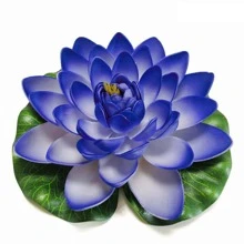 Cây hoa sen nhân tạo nổi 18cm DIY Mô phỏng hoa súng Hoa sen Trang trí sân vườn nhà ao hồ Bể cá Cảnh quan vi mô - Màu xanh lam - Xem 2