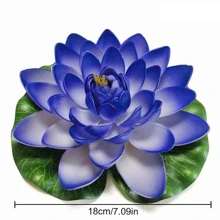 Cây hoa sen nhân tạo nổi 18cm DIY Mô phỏng hoa súng Hoa sen Trang trí sân vườn nhà ao hồ Bể cá Cảnh quan vi mô - Màu xanh lam - Xem 5
