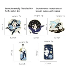Fashion Cartoon Brooch/pin-unique & Delicate Cool Whale Astronaut Series Message Bottle-shaped Brooch/pin - Multicolor - View 2