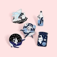 Fashion Cartoon Brooch/pin-unique & Delicate Cool Whale Astronaut Series Message Bottle-shaped Brooch/pin - Multicolor - View 4