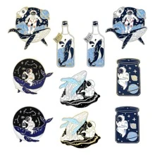 Fashion Cartoon Brooch/pin-unique & Delicate Cool Whale Astronaut Series Message Bottle-shaped Brooch/pin - Multicolor - View 6