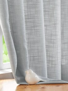 1 rèm vải voan màu trơn, có thiết kế vòng trên cùng, nhẹ và thoáng khí, trong suốt nhưng không nhìn xuyên thấu dùng cho trang trí phòng ngủ, phòng khách, ban công - Xám - Xem 5