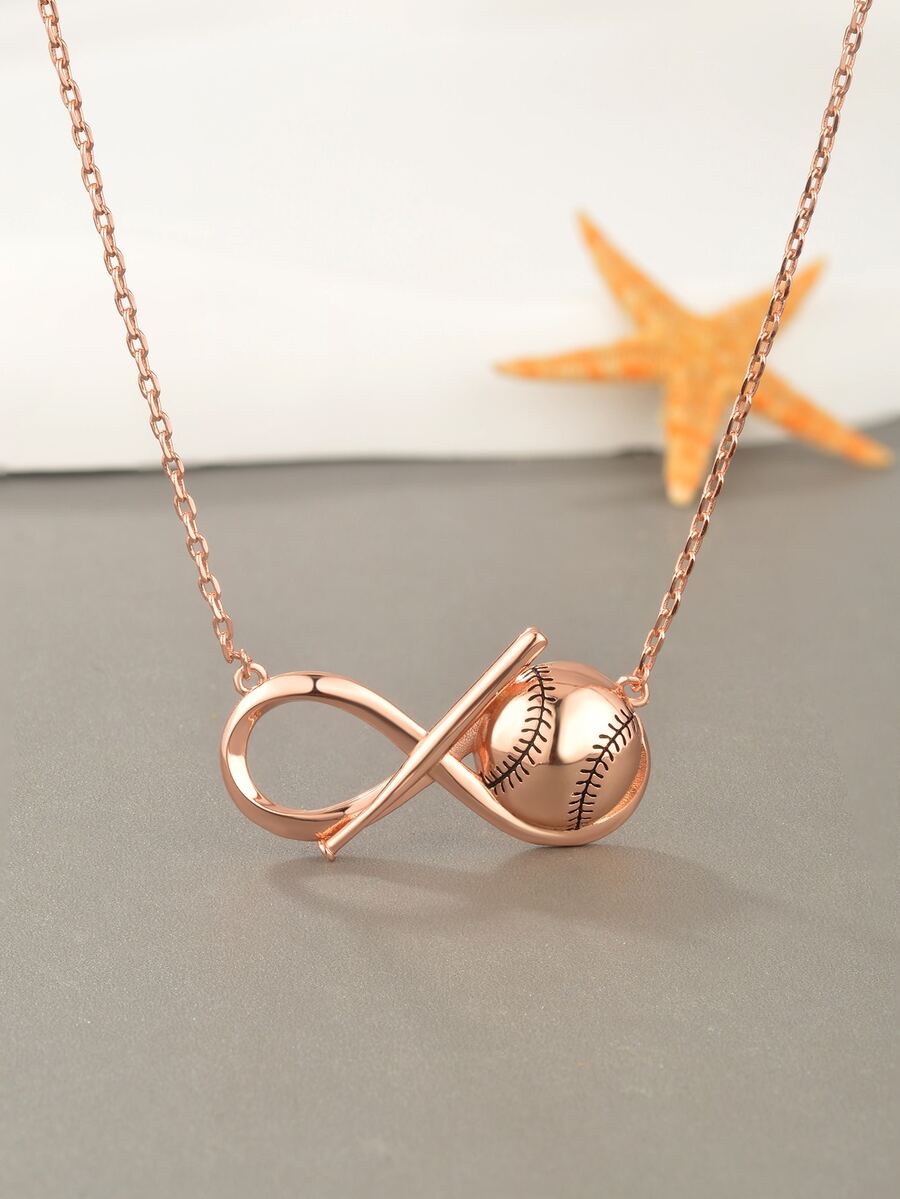 1pc Baseball Bat Shaped Pendant Necklace - Multicolor - View 1