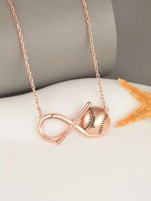 1pc Baseball Bat Shaped Pendant Necklace - Multicolor - View 3